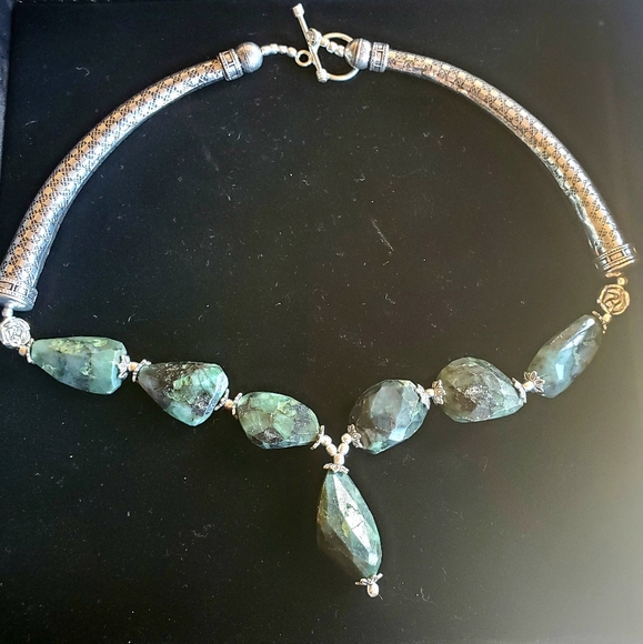 New Unique Labradorite 925 Silver Necklace. - Picture 3 of 16